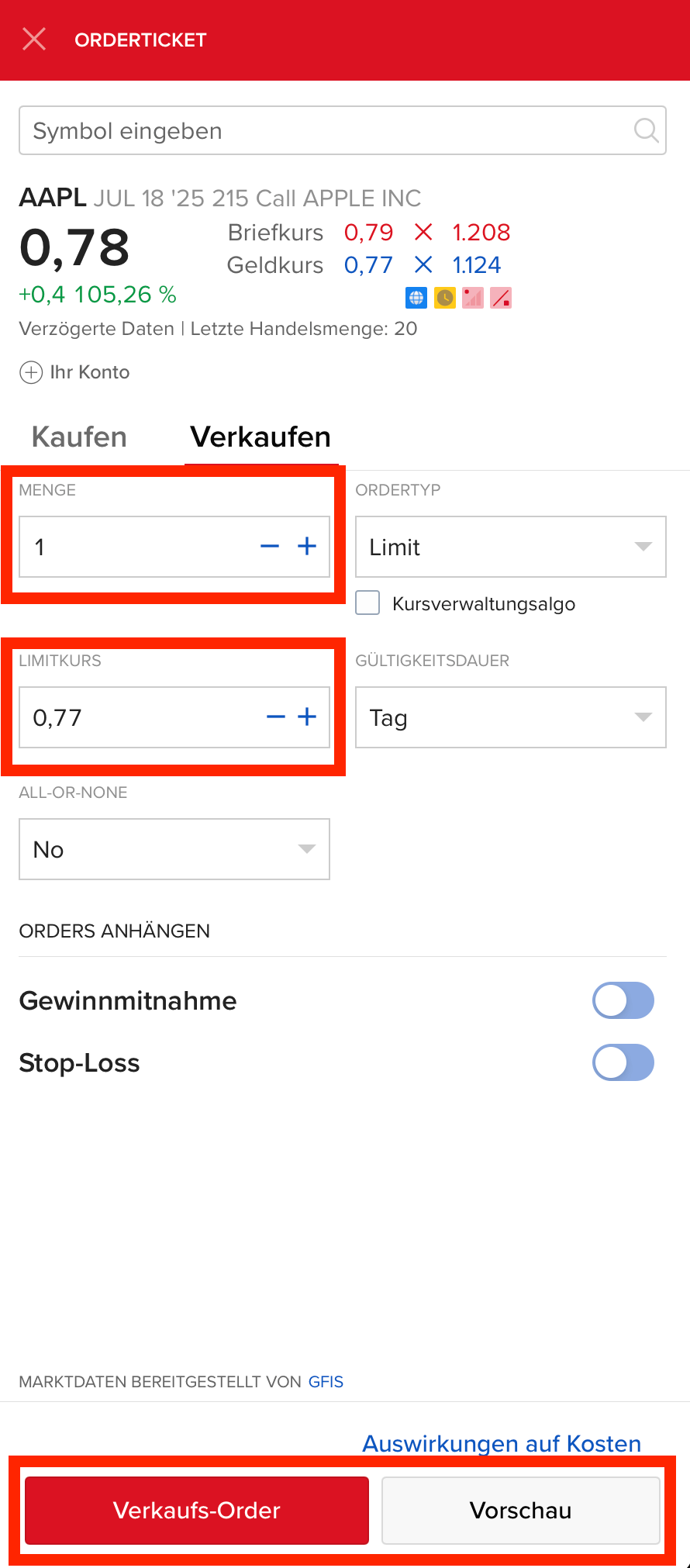 Laptop Verkaufsorder oder Vorschau bei Estably