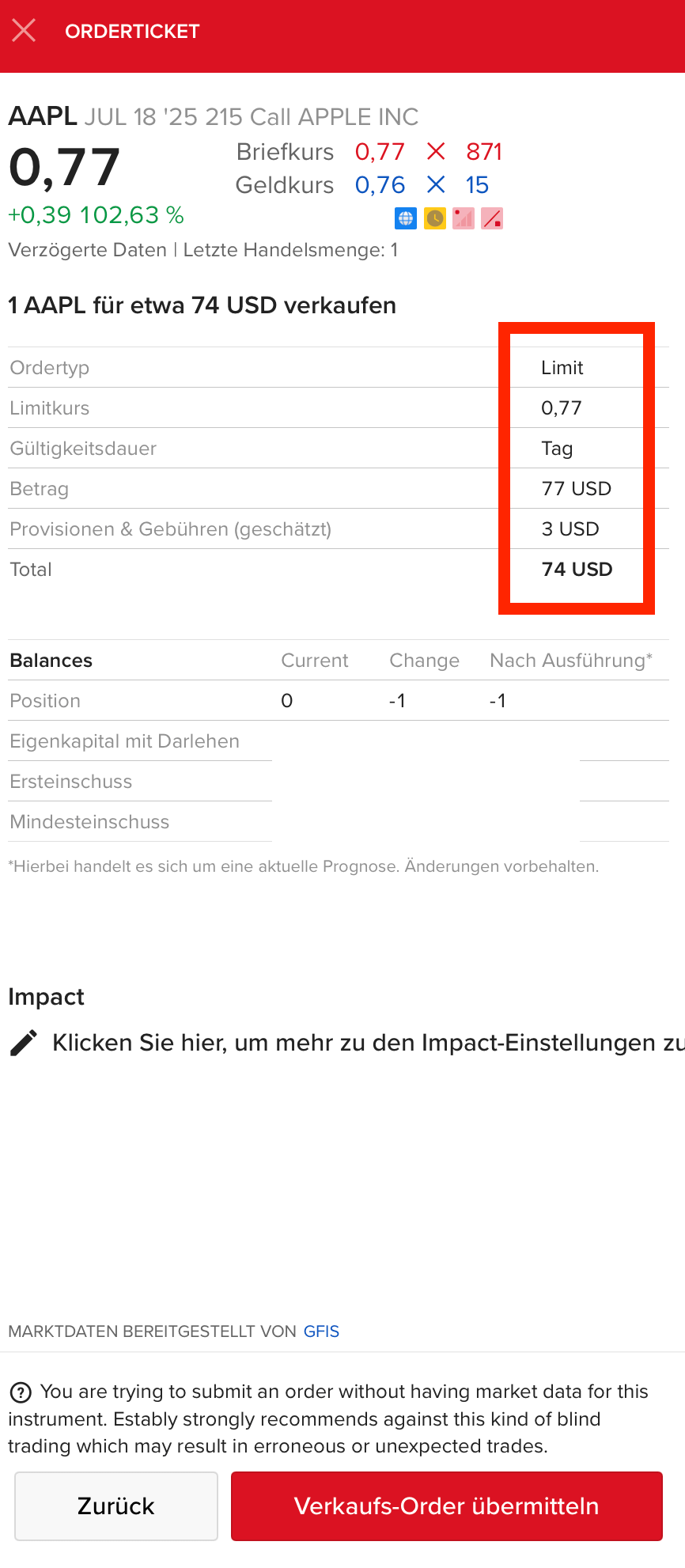 Laptop Optionsübersicht bei Estably