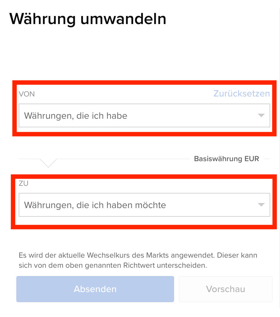 Laptop Währung umwandeln in Estably