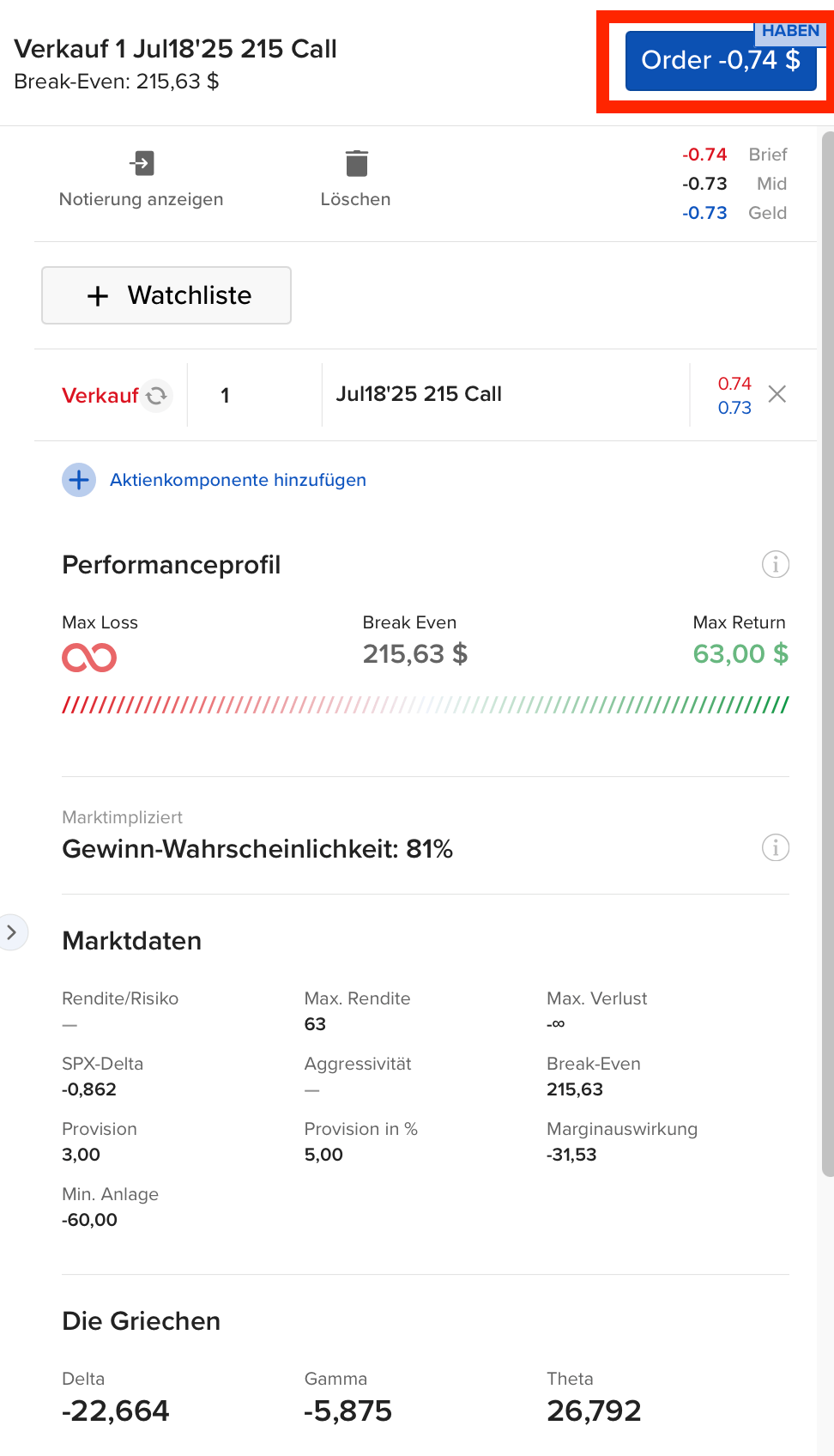 Laptop Optionsorder bei Estably