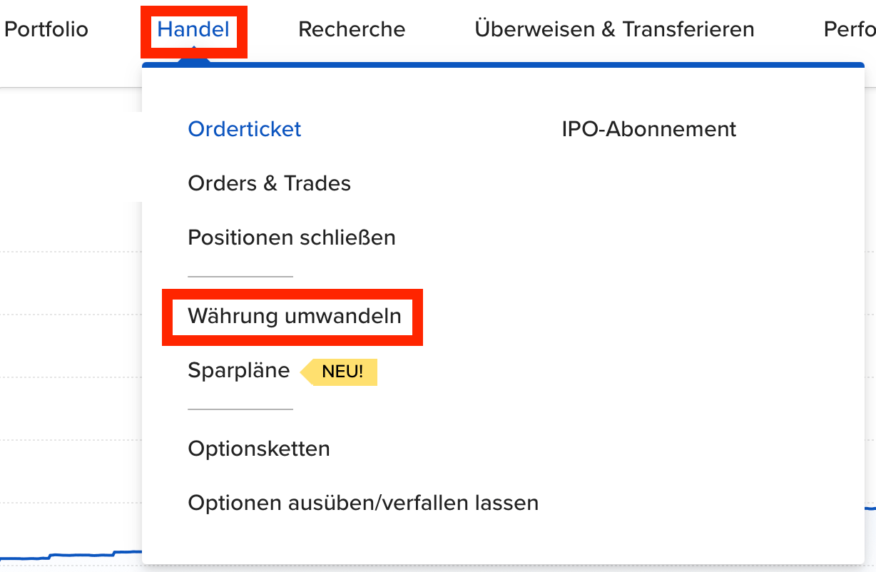Laptop Währung umwandeln im Menü Estably